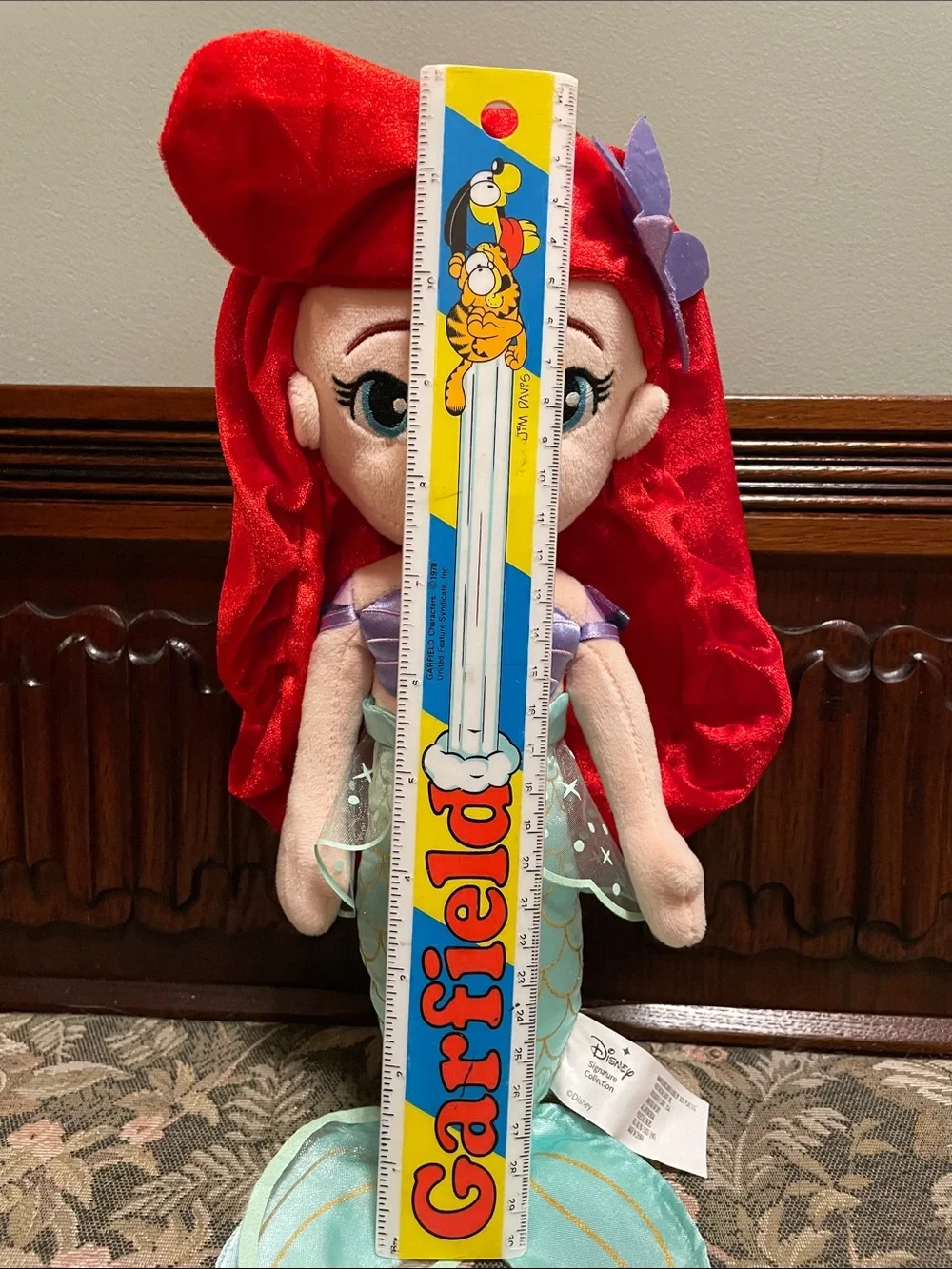 Disney Ariel Plush Doll - Red Hair, Purple Top, Mint Tail